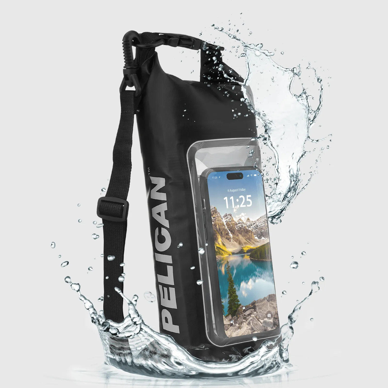 Pelican Marine Waterproof 2L Dry Bag (Stealth Black) - Phone Pouch