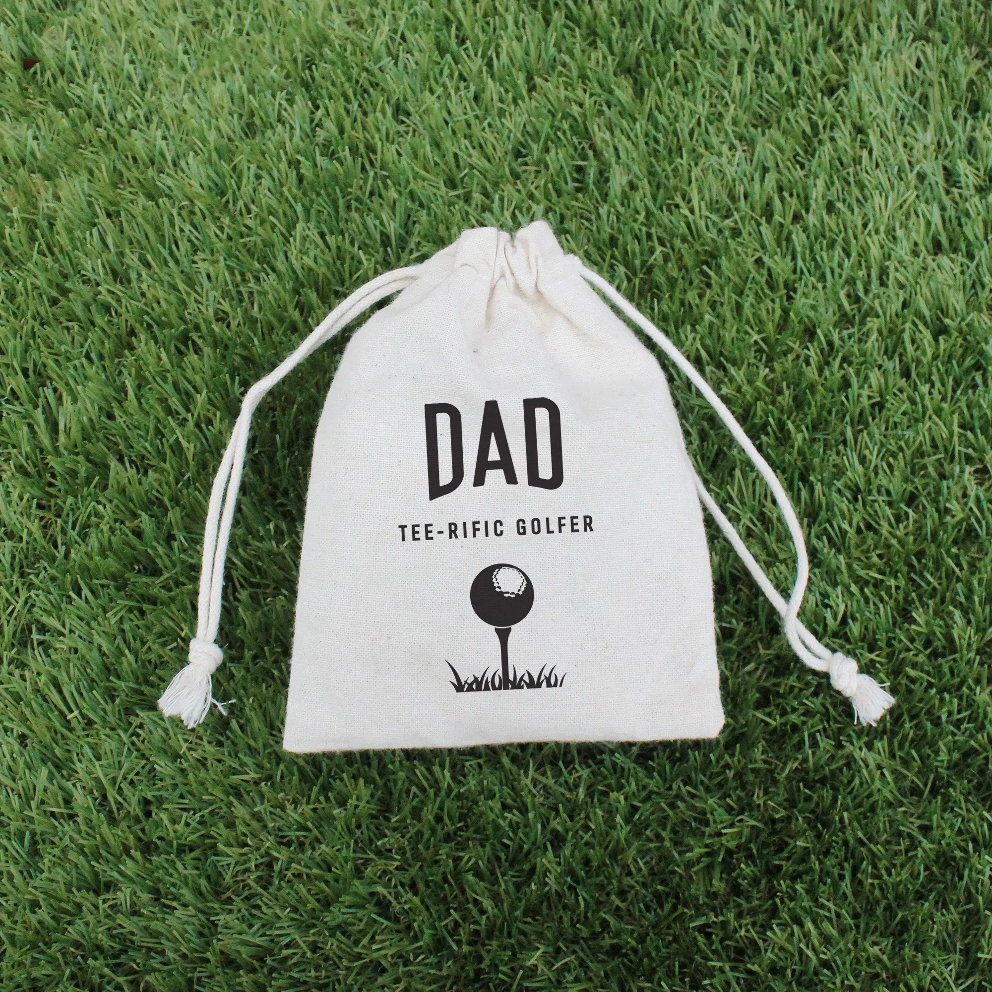 Personalised 'Tee-Riffic Golfer' Golf Accessories in Drawstring Bag