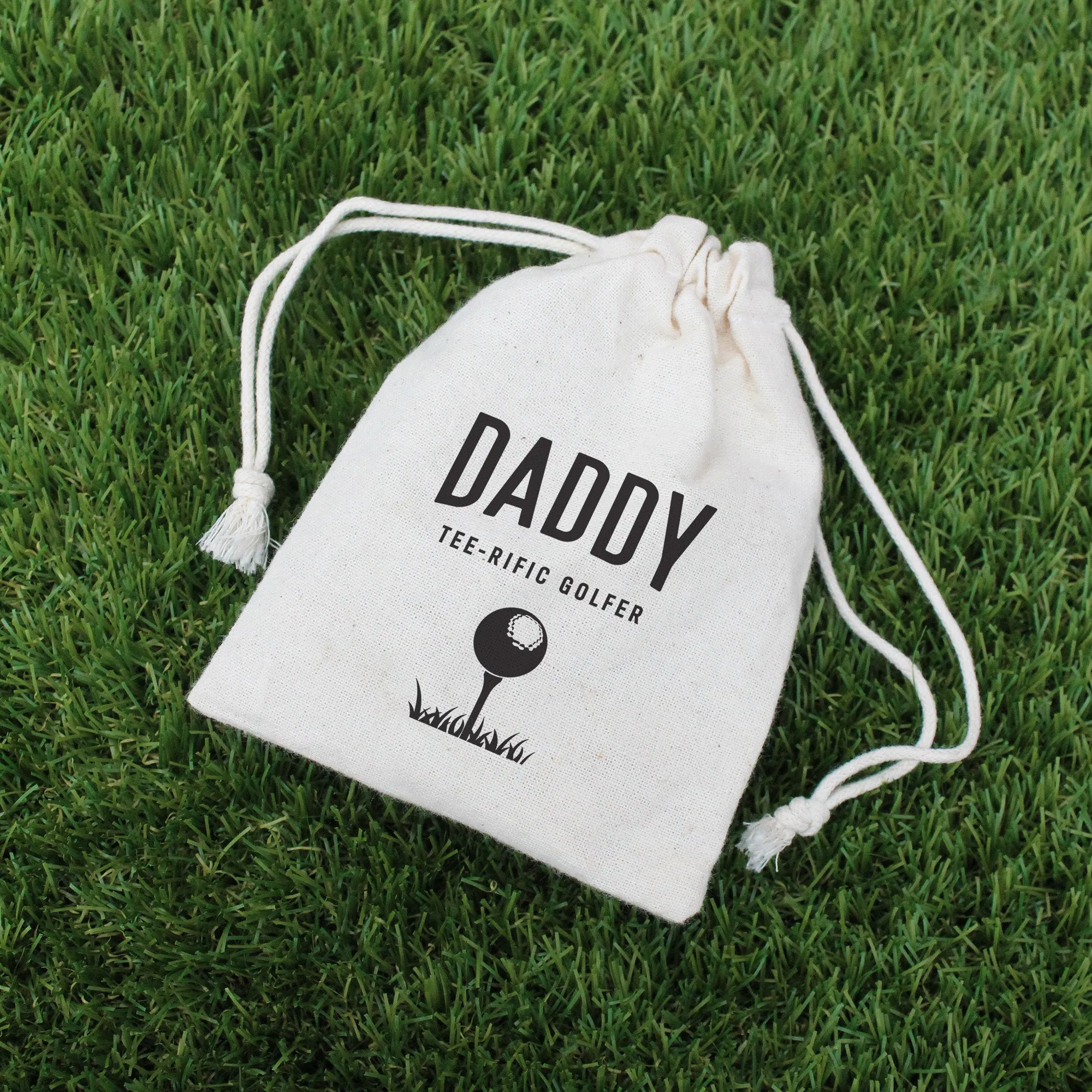 Personalised 'Tee-Riffic Golfer' Golf Accessories in Drawstring Bag