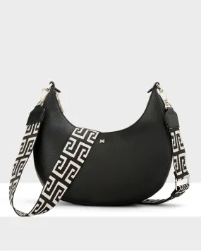 Pia Crecsent Shoulder Bag With Crossbody Strap   Graphic Bag Strap