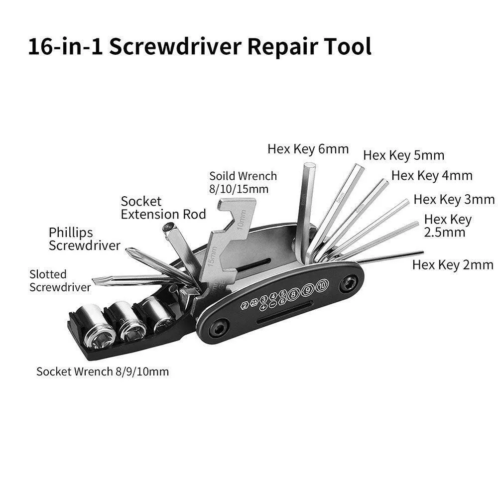 Portable Practical Multifunction Aluminium Alloy Anti-Rust Bike Combination Tool