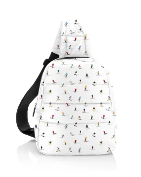 Puffer Crossbody Backpack Dancing Skier