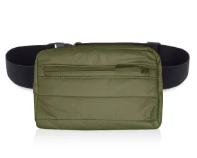 Puffer Fanny Pack in Shimmer Olive Green