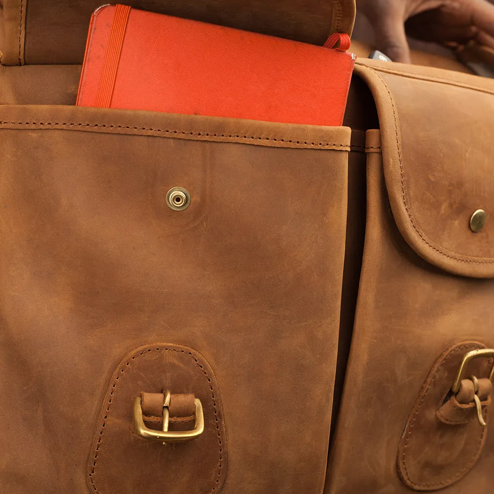 Pull-up Leather Dominic Satchel