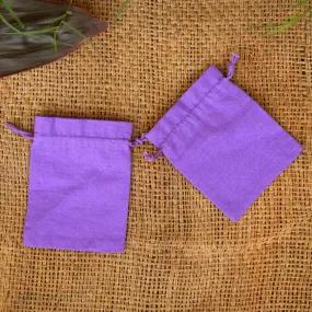 Purple Drawstring Pouches Gift Wedding Party Favor Bags - CraftJaipur