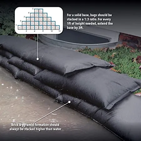 Quick Dam Sandless Sandbags 12.in X 24 .in, 20 bags Per Case