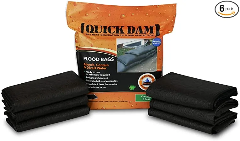 Quick Dam Sandless Sandbags 12.in X 24 .in, 20 bags Per Case