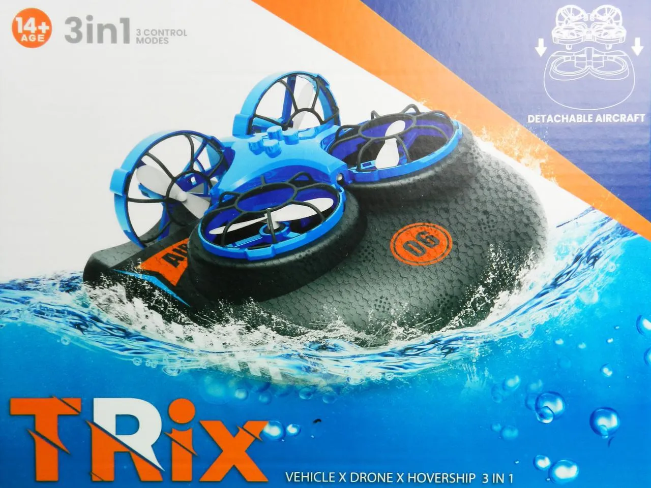 RC Hovercraft - 3 in 1 RC Drone/ Hovercraft/Sea-Land-Air/Quadcopter with 2.4Ghz Remote Control 3D Flip