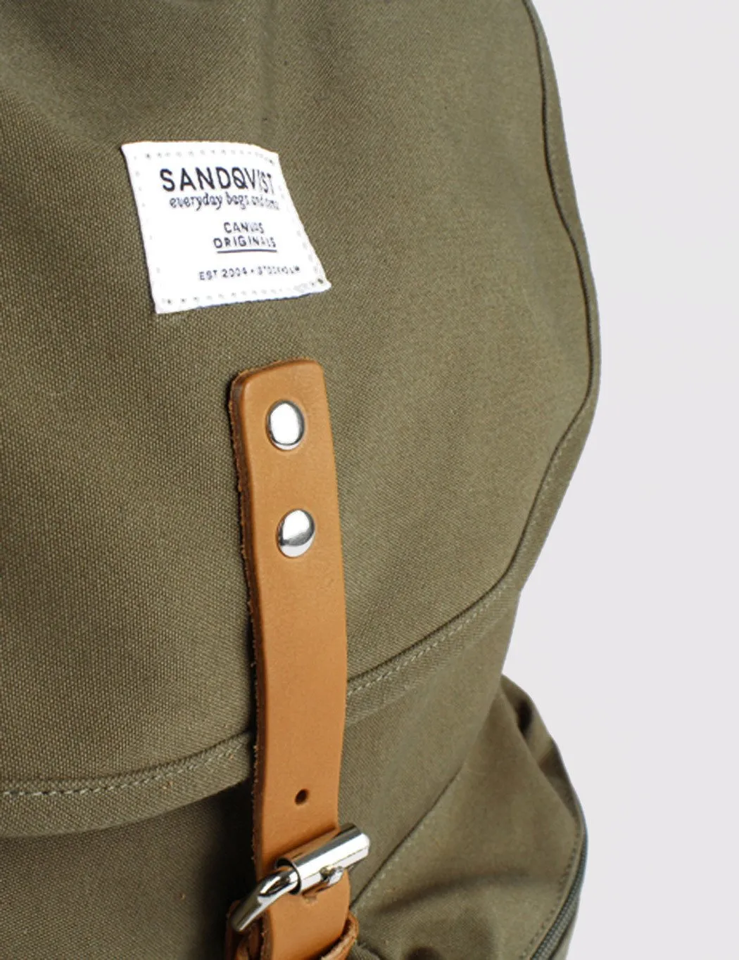 Sandqvist Roald Ground Backpack (Canvas) - Olive Green