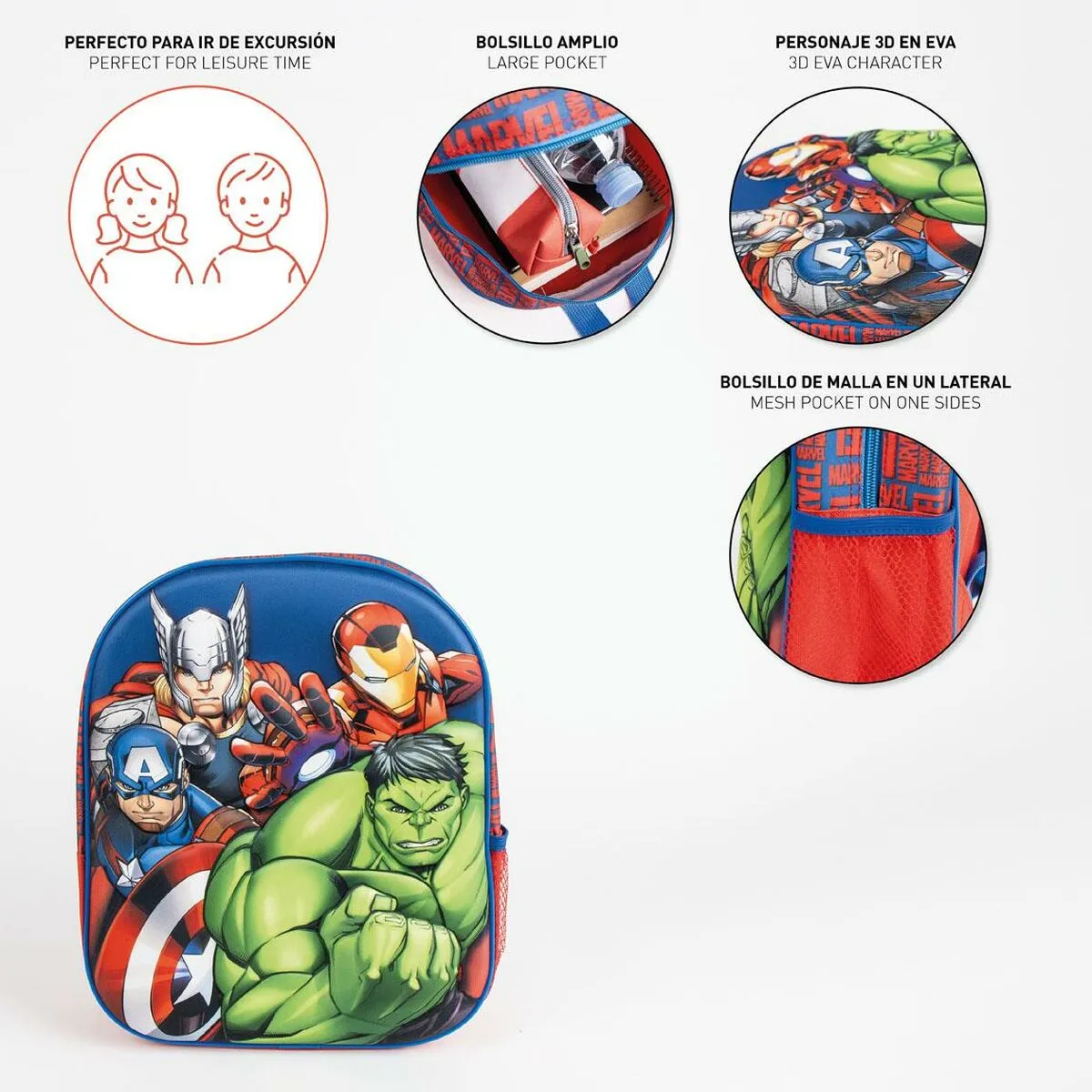 School Bag The Avengers Blue 8 x 31 x 27 cm