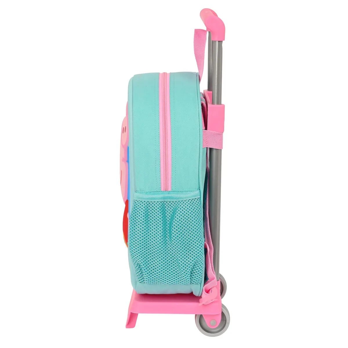 School Rucksack with Wheels Peppa Pig Turquoise (27 x 32 x 10 cm)