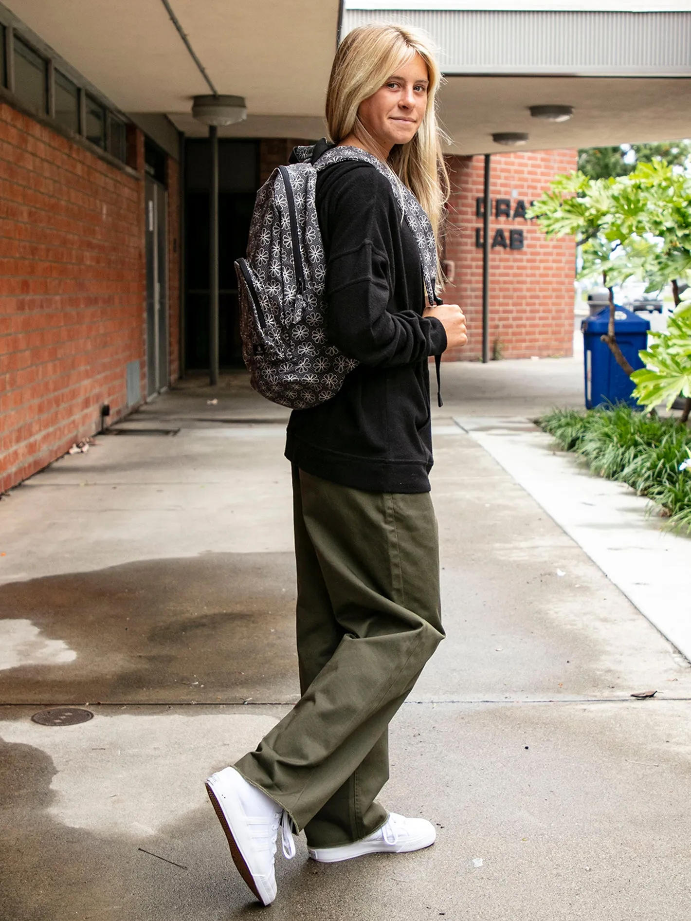 Schoolyard Canvas Backpack - Black/White