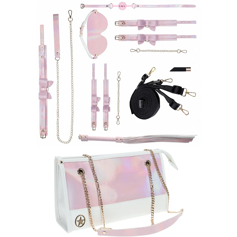 Shots Ouch! Paris Bondage Collection Kit With Bag - Pink