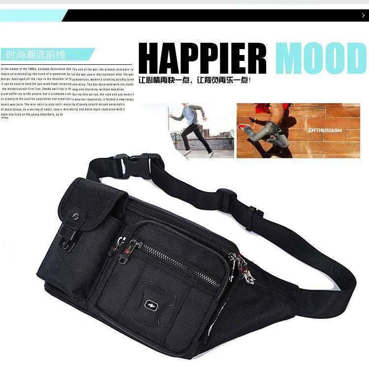 Small Black Sport Outdoor  Polyamides and Nylon Messenger bag