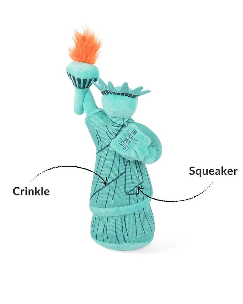 Statue of Liberty Squeaky Plush Dog Toy
