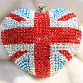 Stylish Bling and Sparkly Union Jack Crystal Clutch - Bridal / Bridesmaid / Wedding Clutch