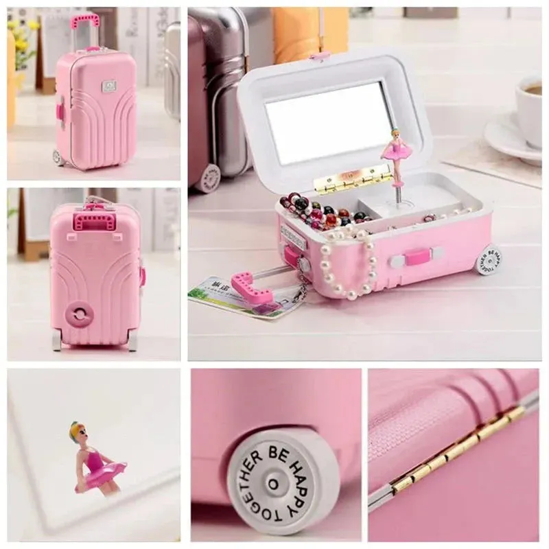 Suitcase Style Music Jewelry Box