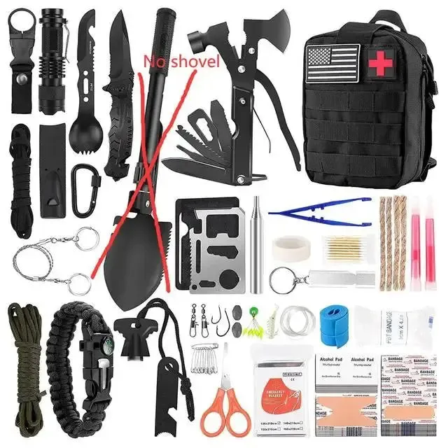 Survival First Aid Kit 142Pcs IFAK Molle System Compatible Outdoor Gear Emergency Kits Trauma Bag for Camping Hunting Adventures