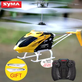 Syma Official W25 RC Helicopter 2 CH 2 Channel Mini RC Drone With Gyro Crash Resistant RC Toys For Boy Kids Gift Red Yellow