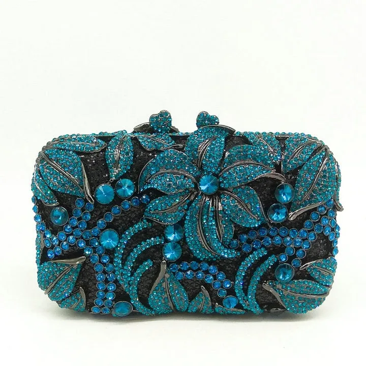 TEEK - Bejeweled Textured Floral Clutch | Various Colors