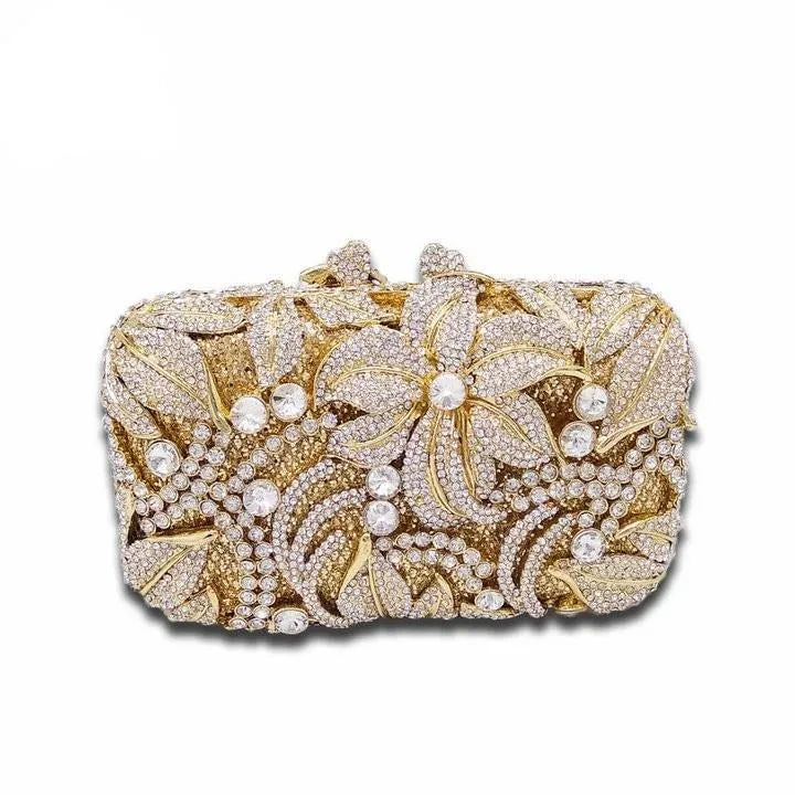 TEEK - Bejeweled Textured Floral Clutch | Various Colors