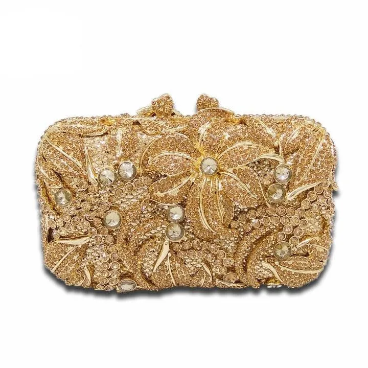 TEEK - Bejeweled Textured Floral Clutch | Various Colors