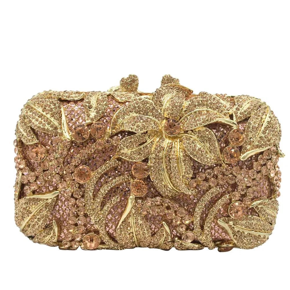 TEEK - Bejeweled Textured Floral Clutch | Various Colors