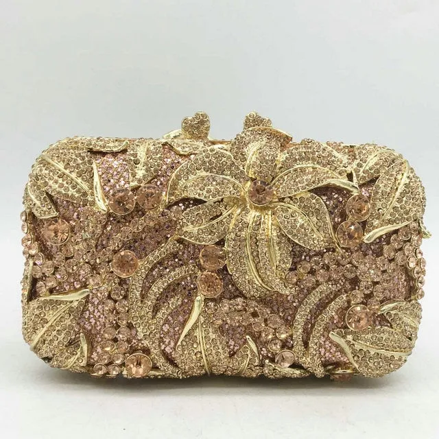 TEEK - Bejeweled Textured Floral Clutch | Various Colors