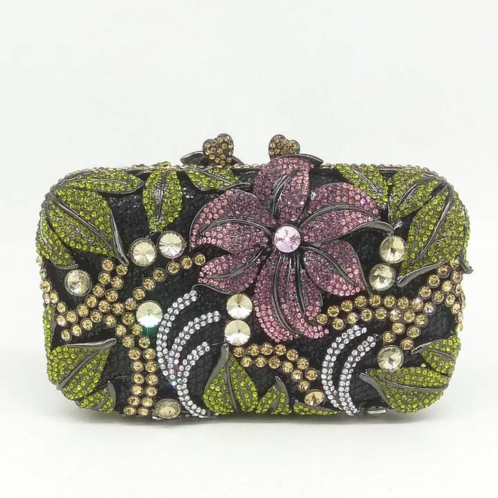 TEEK - Bejeweled Textured Floral Clutch | Various Colors