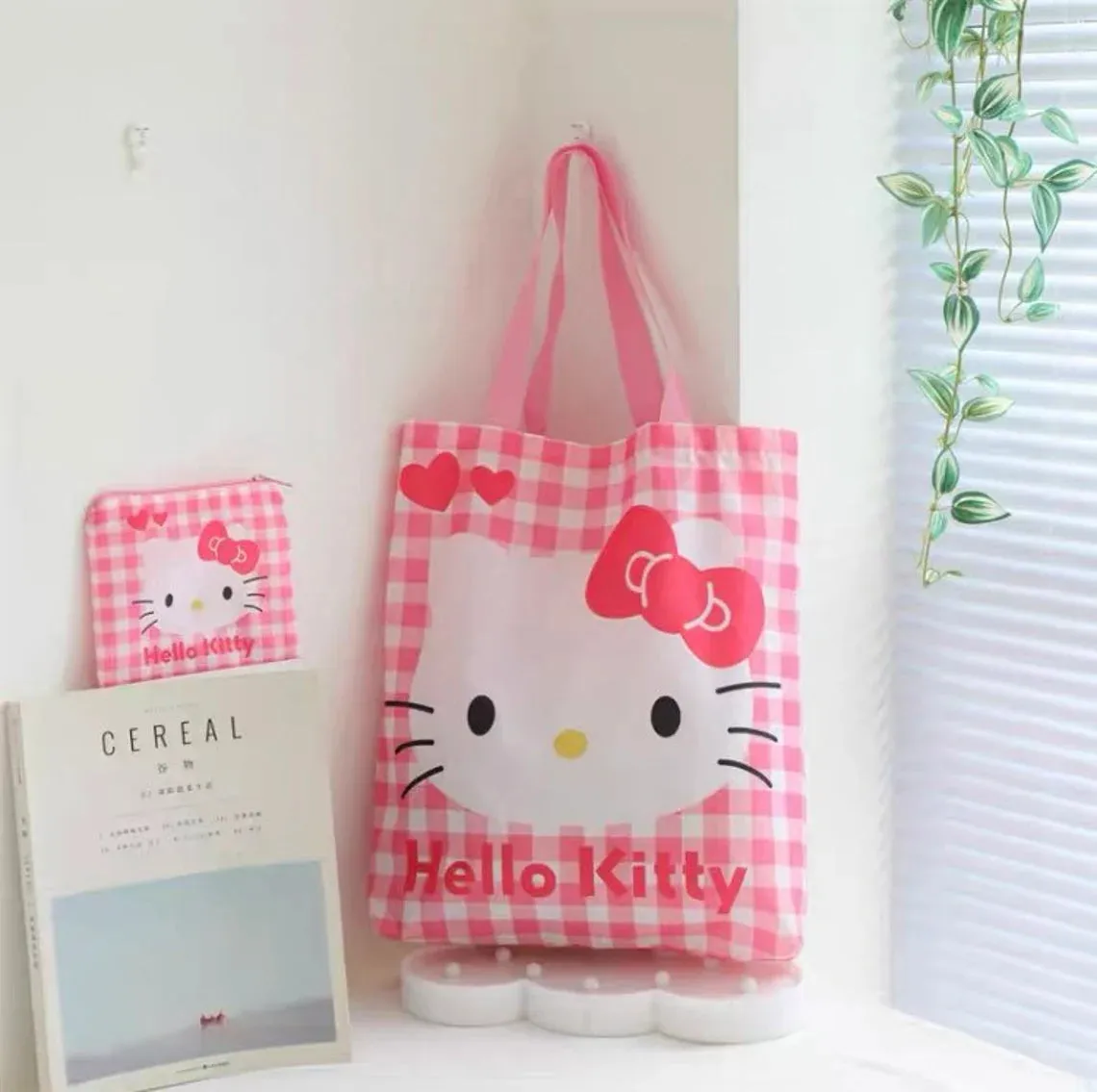 Tote Bag with Pouch Pocket Hello Kitty My Melody Little Twin Stars Cinnamoroll Pompompurin