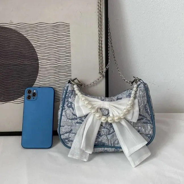 Uniwim Coquette Pearl Bowknot Bag