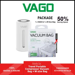 Vago Travel Portable Compressor Vacuum Bag   FREE 1pcs Vago Vacuum Bag M size - White (Barcode: 4713213549018 )