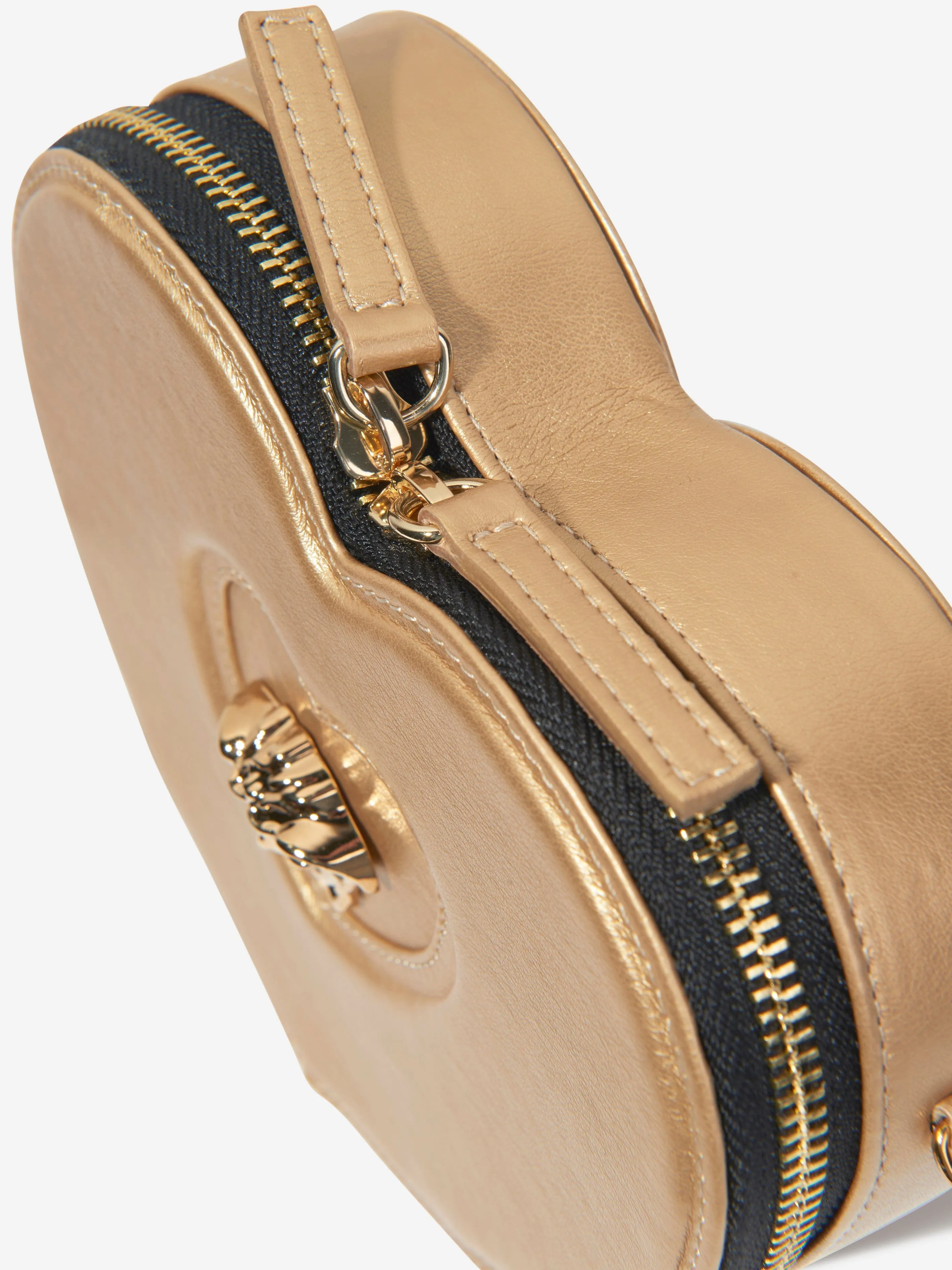 Versace Girls Leather Heart Shoulder Bag in Gold