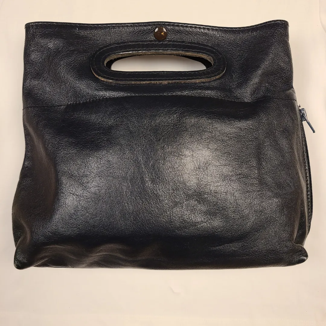 Vintage 1960s Navy Leather Bermuda Bag