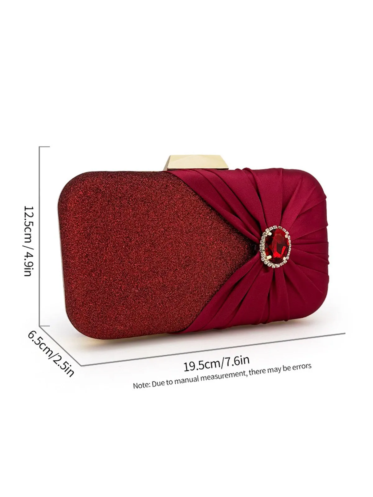 Vintage Crystal Glitter Satin Clutch Bag