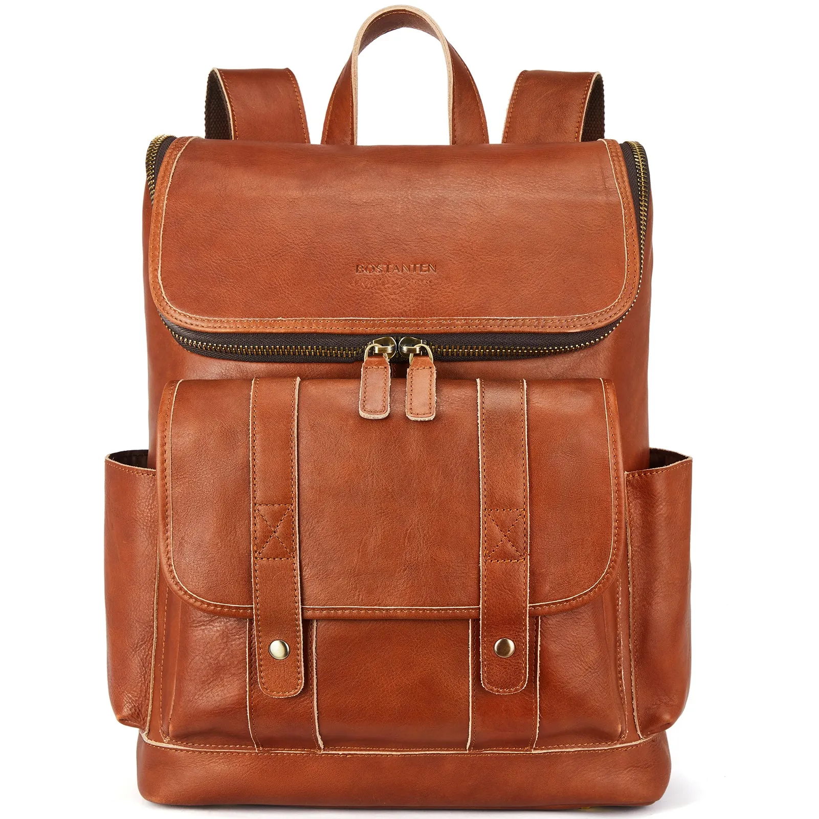 Vintage Laptop Backpack 15.6'' - Handcrafted Crazy Horse Leather