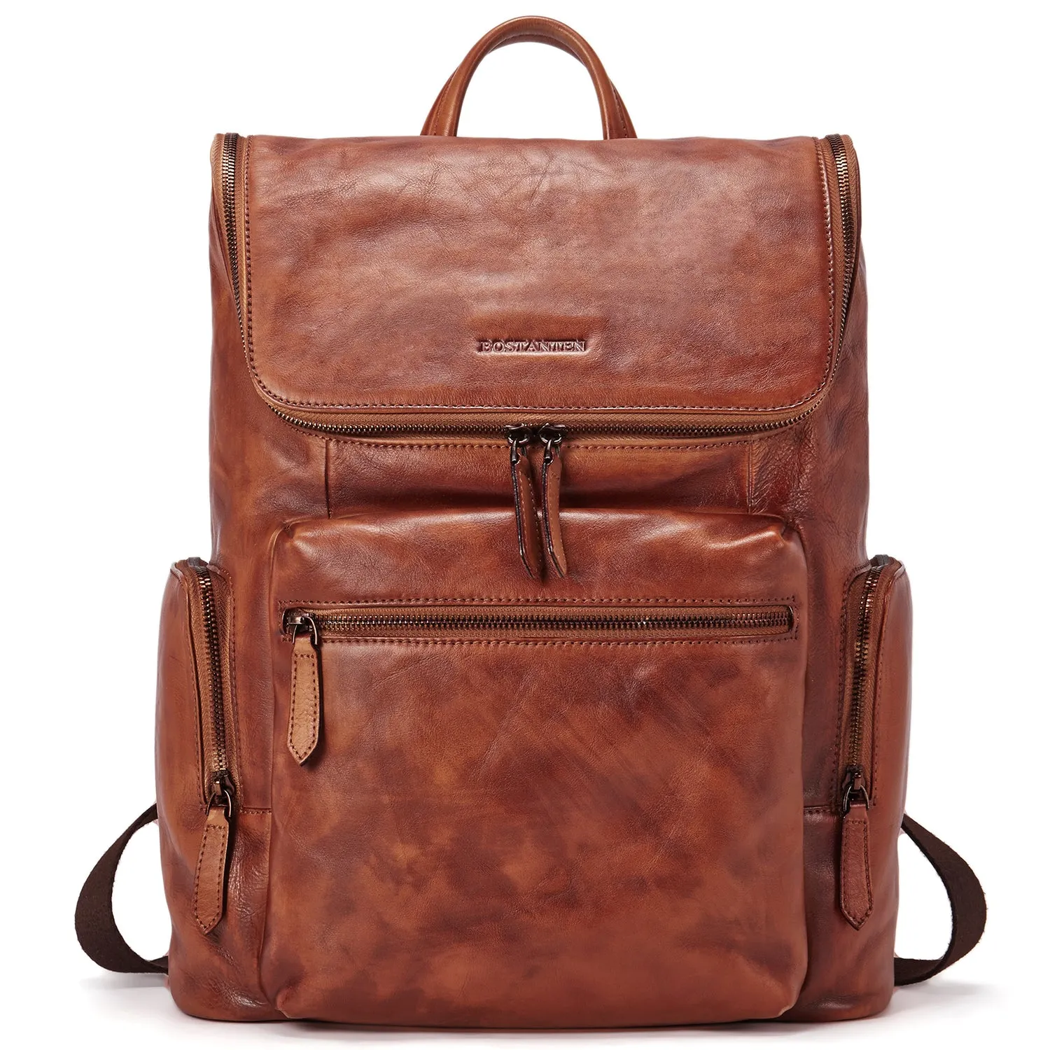 Vintage Laptop Backpack 15.6'' - Handcrafted Crazy Horse Leather