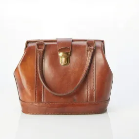 Vintage Leather Tan Fixed Handle Handbag