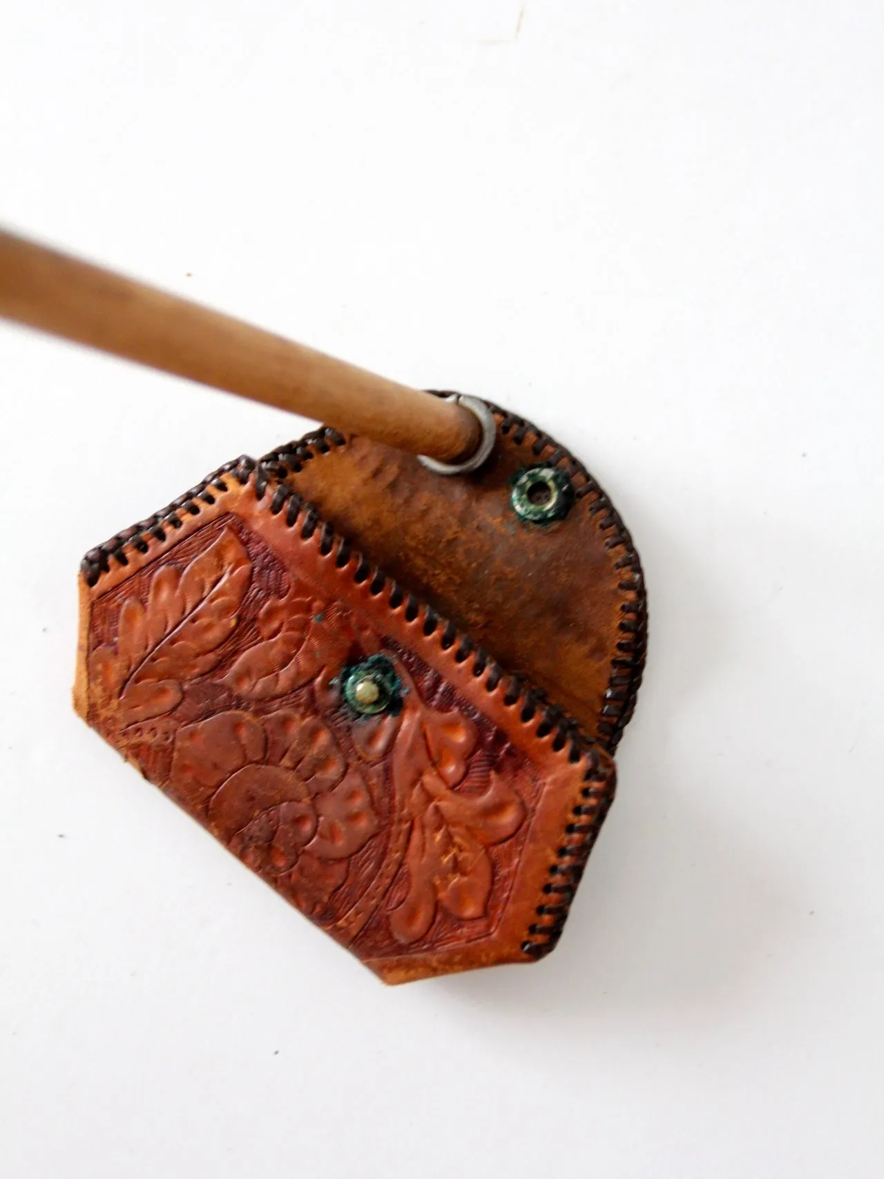 vintage tooled leather coin purse