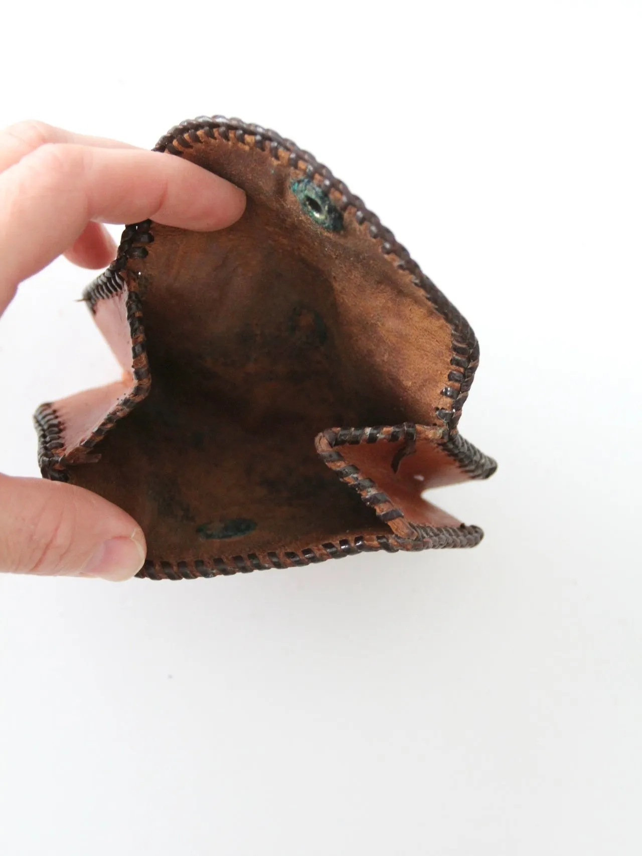 vintage tooled leather coin purse