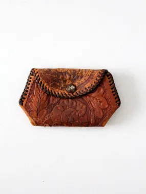 vintage tooled leather coin purse