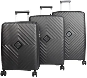 VIP Quad 8 Wheels 44.5x52x66cm Hard Casing Cabin Suitcase Medium Black