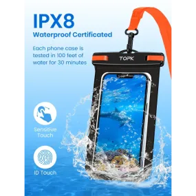 Waterproof Phone Pouch 2 Pce , Universal IPX8 Waterproof Phone Case Dry Bag with Lanyard for iPhone/Samsung Up to 7.0 inch