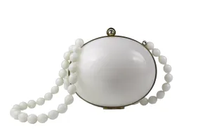 White acrylic oval clutch