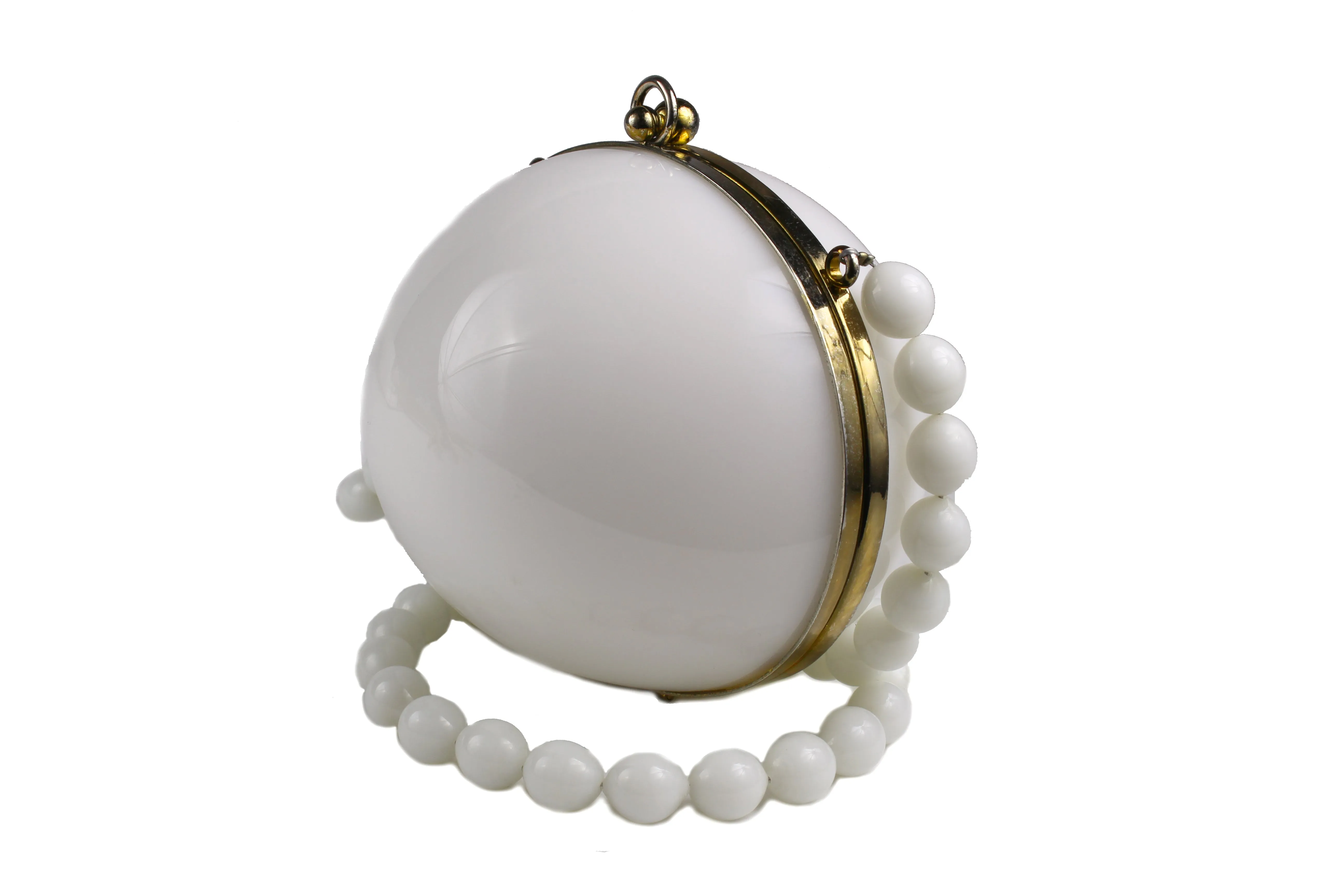 White acrylic oval clutch