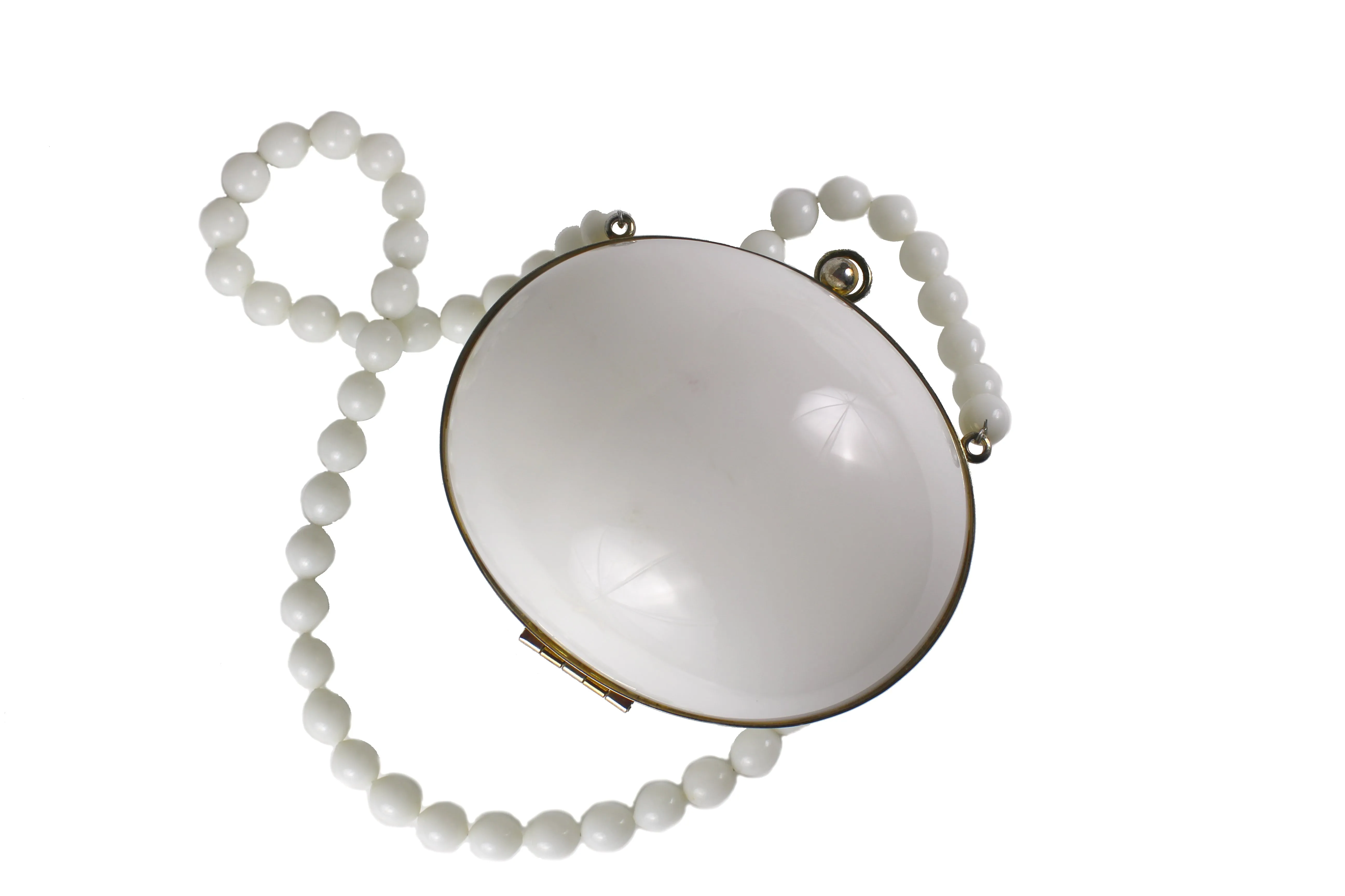 White acrylic oval clutch