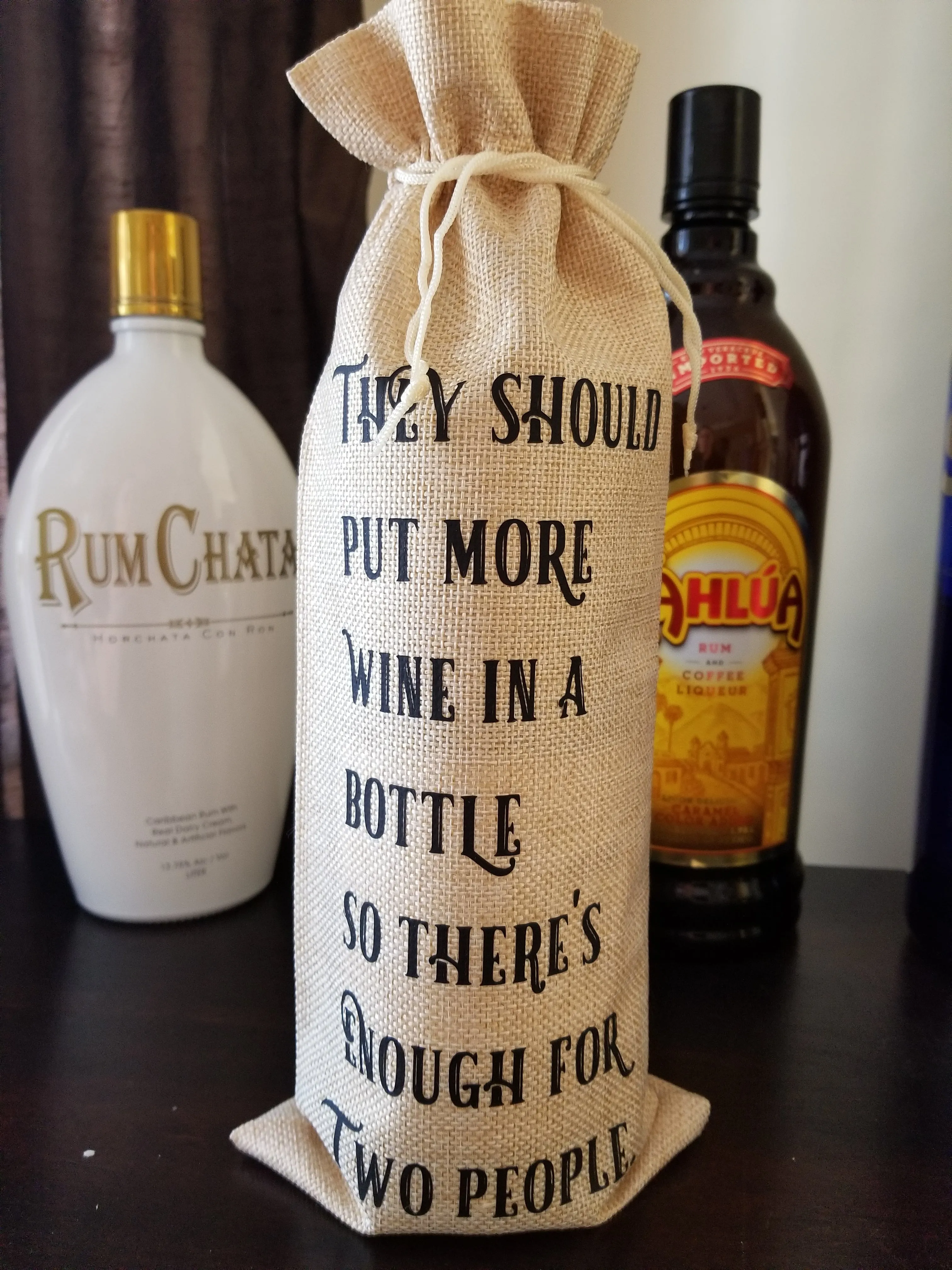 Wine Bag - Merry and Bright Custom/Personalized Jute