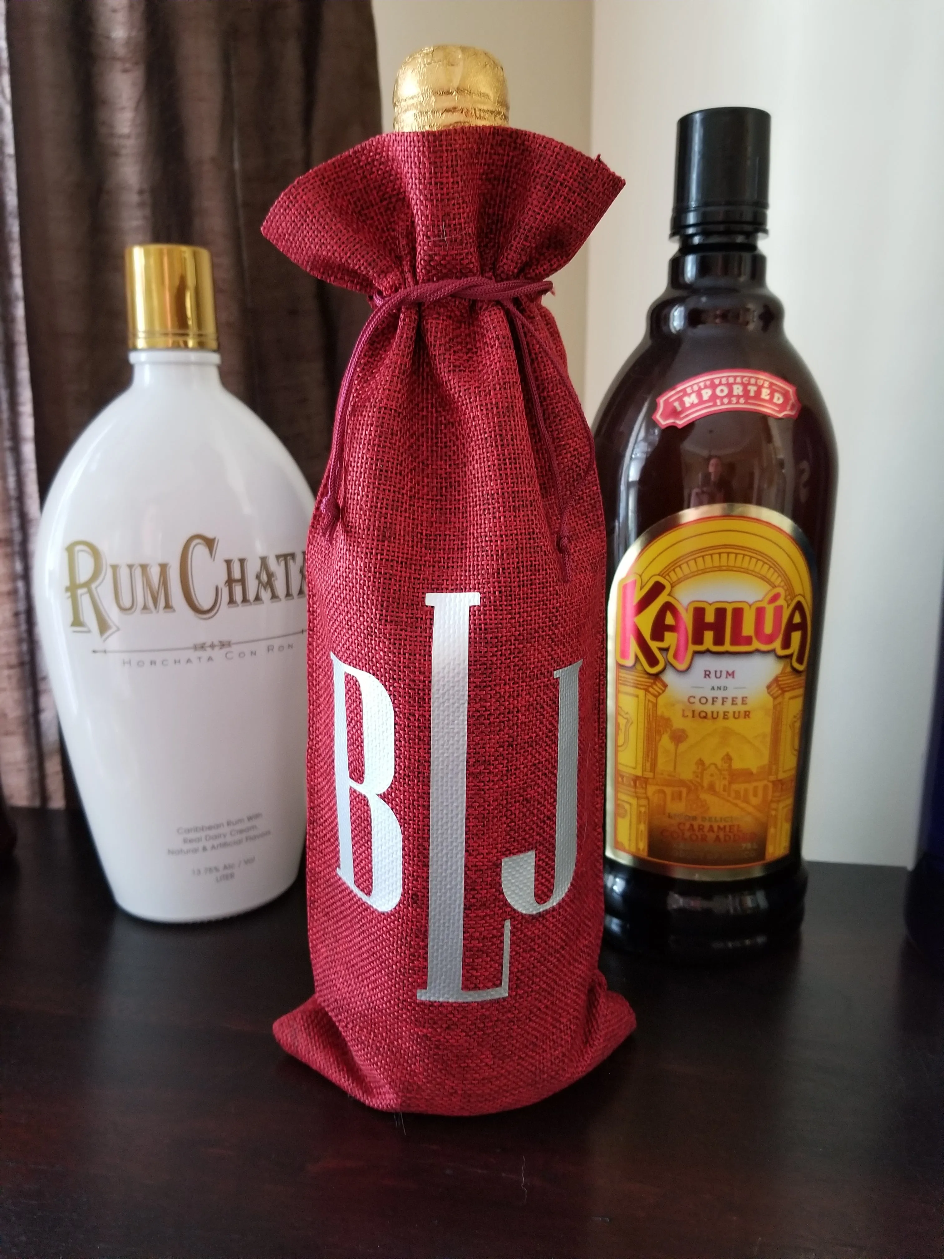 Wine Bag - Merry and Bright Custom/Personalized Jute