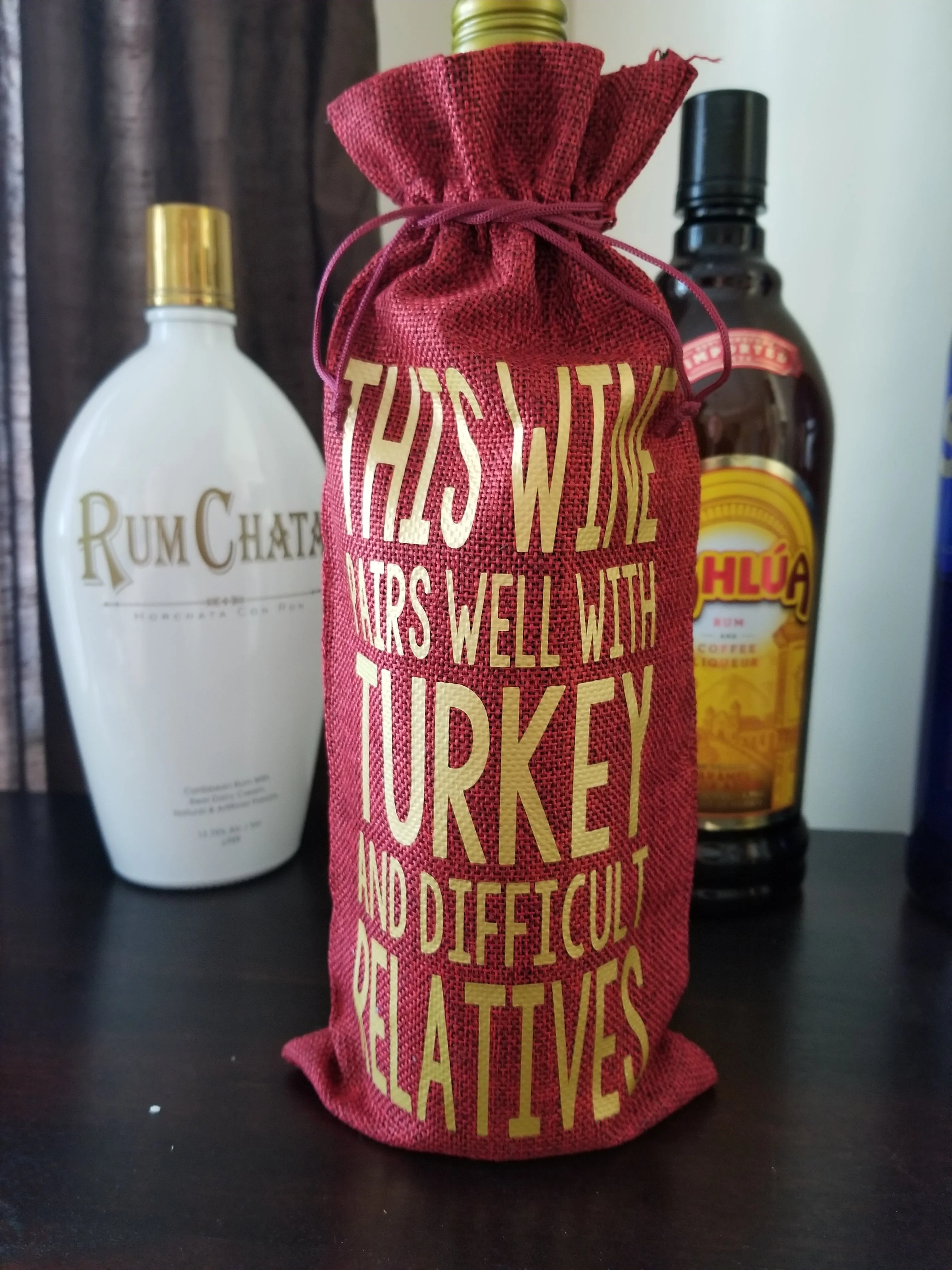 Wine Bag - Merry and Bright Custom/Personalized Jute