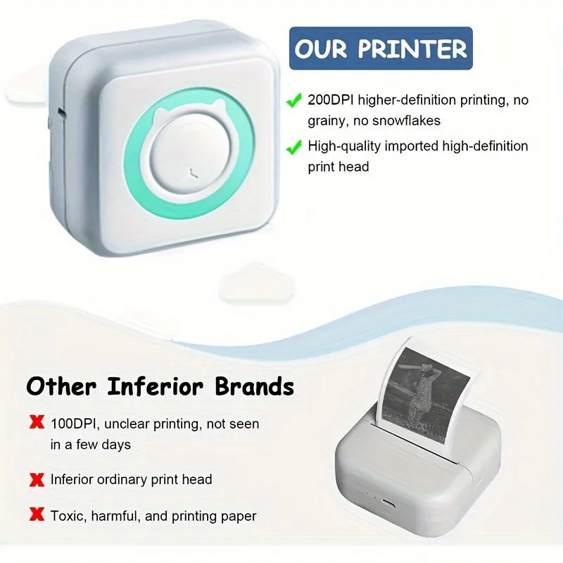 Wireless Smart Mini Pocket Printer  Perfect Gifts for Kids